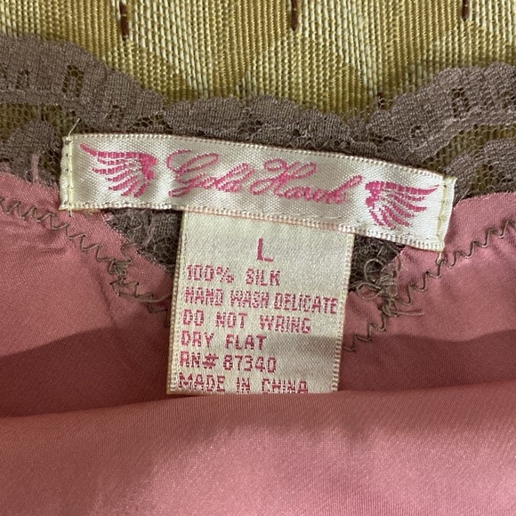 Gold Hawk 100% Silk & Lace Tunic In Cameo Pink - Picture 11 of 13